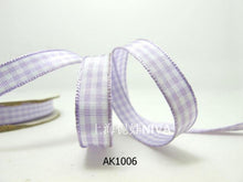 画像をギャラリービューアに読み込む, 3 yards 10mm Gingham Checkered Ribbon|Craft Supplies|Gift Packaging Ribbon|Bow Accessory Making