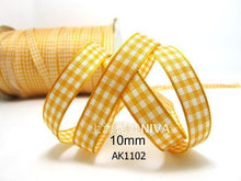 画像をギャラリービューアに読み込む, 3 yards 10mm Gingham Checkered Ribbon|Craft Supplies|Gift Packaging Ribbon|Bow Accessory Making