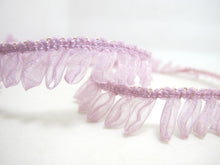 Charger l&#39;image dans la galerie, 2 Yards 5/8 Inch Purple Chiffon Fringe Tassel Trim|Clothing Edging|Doll Costume Making|Embellishment|Transparent Ribbon|Looped Ribbon