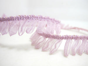 2 Yards 5/8 Inch Purple Chiffon Fringe Tassel Trim|Clothing Edging|Doll Costume Making|Embellishment|Transparent Ribbon|Looped Ribbon