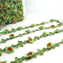 Load image into Gallery viewer, 2 Yards Green Woven Rococo Ribbon Trim|Decorative Floral Ribbon|Scrapbook Materials|Clothing|Decor|Craft Supplies
