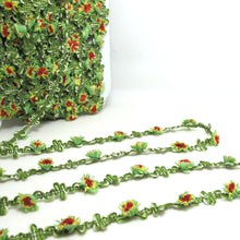 Load image into Gallery viewer, 2 Yards Green Woven Rococo Ribbon Trim|Decorative Floral Ribbon|Scrapbook Materials|Clothing|Decor|Craft Supplies