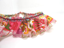 画像をギャラリービューアに読み込む, 1 5/8 Inch Colorful Floral Pleated Printed Polyester Ribbon with Woven Rosette Trim|Headband Supplies|Hair Embellishment|Decorative Trim