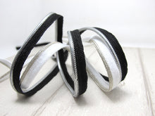 Load image into Gallery viewer, 5 Yards 3/8 Inch Black or White Silver Shiny Braided Lip Cord Trim|Piping Trim|Pillow Trim|Cord Edge Trim|Upholstery Edging Trim