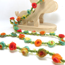 画像をギャラリービューアに読み込む, Special Edition|Compact Multicolor Ombre Rose Buds on Green Woven Rococo Ribbon Trim|Decorative Floral Ribbon|Scrapbook Craft Supplies