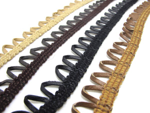 3/4 Inch Faux Leather Woven Trim|Gimp Trim|Braided Trim|PU Leather|Belt Straps|Bag Edging Trim|Hollow Ribbon|Sewing Supplies Embellishment