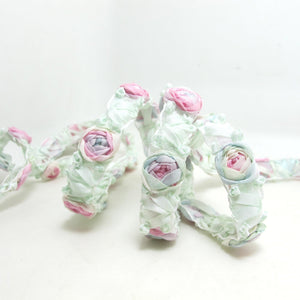5/8 Inch Embroidered Rose Bud|Colorful Flower Ribbon Trim|Scrapbook|Doll Lace|Quilt|Sewing Couture|Supplies|Craft DIY|WR3087