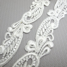 画像をギャラリービューアに読み込む, 1 3/4 Inches Wide Lace|White Floral|Embroidered Lace Trim|Bridal Wedding Materials|Clothing Ribbon|Hairband|Accessories DIY