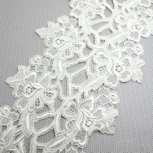 6 Inches Wide Lace|White Floral|Embroidered Lace Trim|Bridal Wedding Materials|Clothing Ribbon|Hairband|Accessories DIY