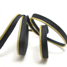 Load image into Gallery viewer, 5 Yards 3/8 Inch Gold and Black Braided Lip Cord Trim|Piping Trim|Pillow Trim|Cord Edge Trim|Upholstery Edging Trim