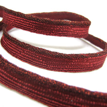 Charger l&#39;image dans la galerie, 5 Yards 3/8 Inch Dark Red Shiny Braided Lip Cord Trim|Piping Trim|Pillow Trim|Cord Edge Trim|Upholstery Edging Trim