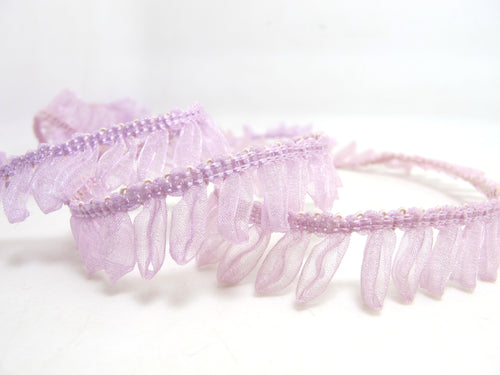 2 Yards 5/8 Inch Purple Chiffon Fringe Tassel Trim|Clothing Edging|Doll Costume Making|Embellishment|Transparent Ribbon|Looped Ribbon