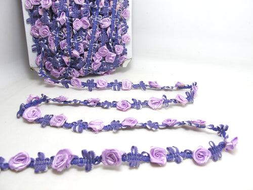 2 Yards Purple Woven Rococo Ribbon Trim|Decorative Floral Ribbon|Scrapbook Materials|Clothing|Decor|Craft Supplies