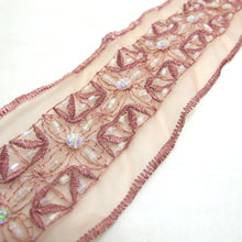 画像をギャラリービューアに読み込む, 1 7/8 Inches Colorful Sequined and Thread Edged Embroidered Ribbon Trim|Beaded Embroidered Trim|Craft Supplies|Scrapbooking