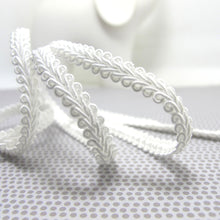 Charger l&#39;image dans la galerie, 5 Yards 7mm White Gimp Braided Trim|French Gimp Braided|Scroll Braid Trim|Decorative Embellishment Trim|Bridal Wedding Supplies