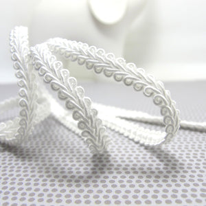 5 Yards 7mm White Gimp Braided Trim|French Gimp Braided|Scroll Braid Trim|Decorative Embellishment Trim|Bridal Wedding Supplies