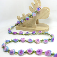 画像をギャラリービューアに読み込む, Special Edition|Compact Purple Ombre Rose Buds on Green Woven Rococo Ribbon Trim|Decorative Floral Ribbon|Scrapbook|ClothingCraft Supplies