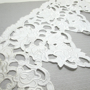 21cm Floral Lace Trim|Floral Embroidered Trim|Bridal Supplies|Handmade Supplies|Sewing Trim|Scrapbooking Decor|Hair Embellishment