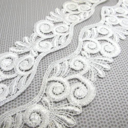 1 3/4 Inches Wide Lace|White Floral|Embroidered Lace Trim|Bridal Wedding Materials|Clothing Ribbon|Hairband|Accessories DIY