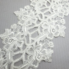 Charger l&#39;image dans la galerie, 6 Inches Wide Lace|White Floral|Embroidered Lace Trim|Bridal Wedding Materials|Clothing Ribbon|Hairband|Accessories DIY
