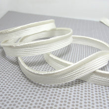 Load image into Gallery viewer, 5 Yards 3/8 Inch White Threaded Braided Lip Cord Trim|Piping Trim|Pillow Trim|Cord Edge Trim|Upholstery Edging Trim