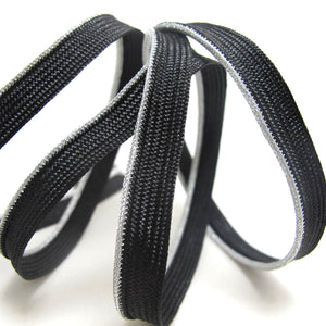 5 Yards 3/8 Inch Black and Silver Thin Narrow Braided Lip Cord Trim|Piping Trim|Pillow Trim|Cord Edge Trim|Upholstery Edging Trim