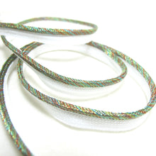 Load image into Gallery viewer, 5 Yards 3/8 Inch Green Ombre Glittery Rainbow Braided Lip Cord Trim|Piping Trim|Pillow Trim|Cord Edge Trim|Upholstery Edging Trim