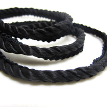 Load image into Gallery viewer, 5 Yards 5/8 Inch Black Twisted  Braided Lip Cord Trim|Piping Trim|Pillow Trim|Cord Edge Trim|Upholstery Edging Trim