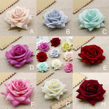 Load image into Gallery viewer, 3 1/2 Inches Artificial Flowers|Rose Decor|Floral Hair Accessories|Wedding Bridal Decoration|Fake Flowers|Silk Roses|Wired Bouquet