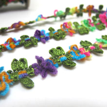 画像をギャラリービューアに読み込む, 2 Yards 1/2 Inch Multi Color Ombre Chiffon Woven Rococo Ribbon Trim|Decorative Floral Ribbon|Scrapbook Materials|Decor|Craft Supplies