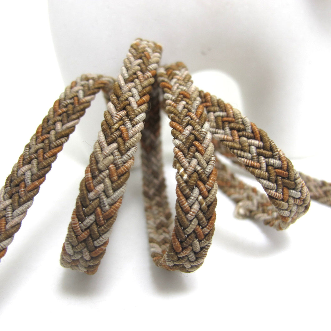 3 Yards 1/4 Inch Brown Braided Gimp Trim|Narrow Woven Trim|Lampshade Clothing Decorative Trim|Edging Trim|Embellishment