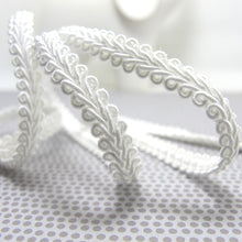 Charger l&#39;image dans la galerie, 5 Yards 7mm White Gimp Braided Trim|French Gimp Braided|Scroll Braid Trim|Decorative Embellishment Trim|Bridal Wedding Supplies