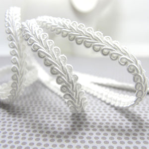 5 Yards 7mm White Gimp Braided Trim|French Gimp Braided|Scroll Braid Trim|Decorative Embellishment Trim|Bridal Wedding Supplies