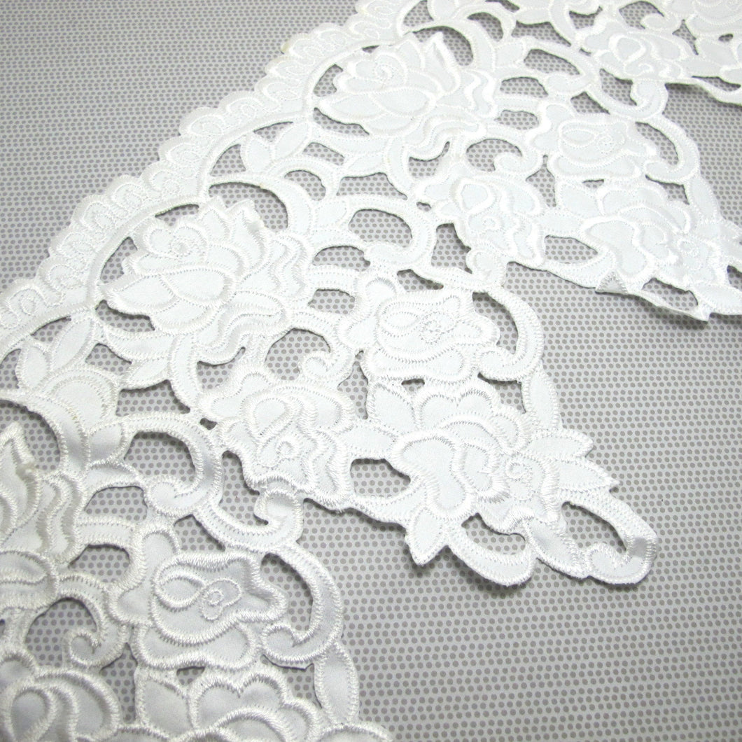 21cm Floral Lace Trim|Floral Embroidered Trim|Bridal Supplies|Handmade Supplies|Sewing Trim|Scrapbooking Decor|Hair Embellishment