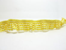 Charger l&#39;image dans la galerie, 2 Yards 3/4 Inch Yellow Checkered Pleated Elastic Stretchy Trim|Doll Costume|Girl Dress Edging Trim|Lampshade Border Lace