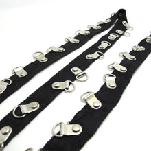 Charger l&#39;image dans la galerie, 13/16 Inch Silver Studded Black Gimp Woven Trim|Clothing Furniture Decoration|Sewing Supplies|Dog Pet Accessories