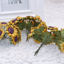 画像をギャラリービューアに読み込む, 3 Inches Sunflower Artificial Flowers|Rose Decor|Floral Hair Accessories|Wedding Bridal Decoration|Fake Flowers|Silk Roses|Wired Bouquet