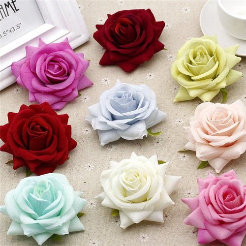 3 1/2 Inches Artificial Flowers|Rose Decor|Floral Hair Accessories|Wedding Bridal Decoration|Fake Flowers|Silk Roses|Wired Bouquet