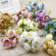 Load image into Gallery viewer, 4 5/16 Inches Artificial Flowers|Rose Decor|Floral Hair Accessories|Wedding Bridal Decoration|Fake Flowers|Silk Roses|Wired Bouquet