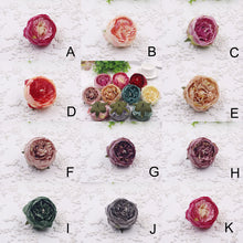 Load image into Gallery viewer, 3 1/2 Inches Artificial Flowers|Rose Decor|Floral Hair Accessories|Wedding Bridal Decoration|Fake Flowers|Silk Roses|Wired Bouquet