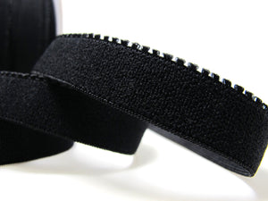 CLEARANCE|8 Yards 5/8 Inch Black Decorative Pattern Lingerie Elastic|Headband Elastic|Skinny Elastic|Narrow Stretch Lace|Bra Strap|EL99