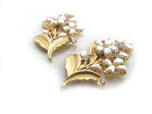 画像をギャラリービューアに読み込む, 1 1/8 Inches Gold Metal Floral Cluster Buttons with Rhinestone|Flower Button|Sew On Stone Button|Decorative Button