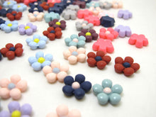 画像をギャラリービューアに読み込む, Mix of 50 Pieces of 1/2 Inch Acrylic Flower Button|No Hole|Flatback Button|Stick On Decoration|Accessory Jewelry Making|Craft supplies