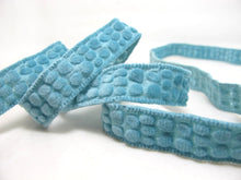 Load image into Gallery viewer, 3 Yards 5/8 Inch Turquoise 3D Leopard Pattern Velvet Trim|Chenille Trim|Hair Bow Accessories Supplies|Decorative Embellishment