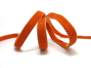 6 / 9/ 22/ 36mm || DOUBLE SIDED Velvet Ribbon || Bright Orange Color | Swiss Made Nylon Velvet by the YARD