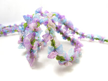 画像をギャラリービューアに読み込む, 2 Yards Woven Rococo Ribbon Trim with Purple and Pink Chiffon Flower|Decorative Floral Ribbon|Scrapbooking|Clothing|Decor|Craft Supplies
