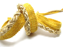 Load image into Gallery viewer, 5 Yards 13/16 Inch Gold Yellow Braided Lip Cord Trim|Piping Trim|Pillow Trim|Cord Edge Trim|Upholstery Edging Trim