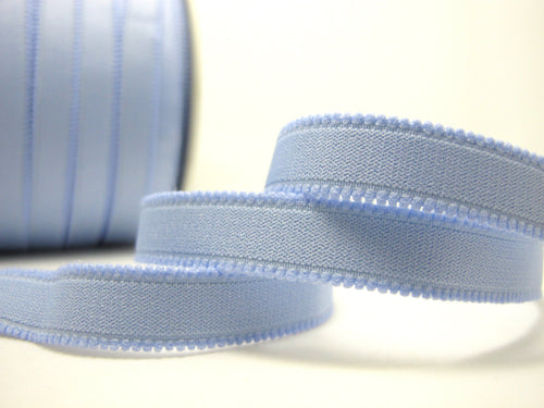 CLEARANCE|8 Yards 1/2 Inch Blue Scallop Edge Decorative Pattern Lingerie Elastic|Headband Elastic|Skinny Narrow Stretch|Bra StrapEL59