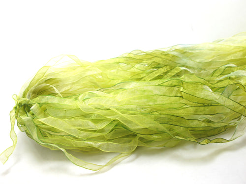 100 Yards 6mm Ombre Green Chiffon Trim|Narrow Organza Ribbon|Flower Scrapbook DIY Supplies|Gift Packaging Decoration