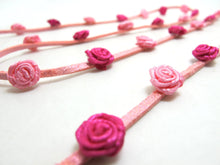 Charger l&#39;image dans la galerie, 3/8 Inch Fuchsia and Pink Faux Suede Leather Rococo Trim|Floral Flower Trim|Trim for Edging|Accessories Making|Choker Bracelet DIY Supplies